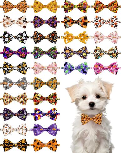 PET SHOW 30 Pack 4th of July Small Dog Collar Bow Ties Bulk Puppy Adjustable US Flag Bowties for Medium Dogs Cats Patriotic Bowknots Pet Holiday Party Grooming Accessories (Small) in Saudi Arabia