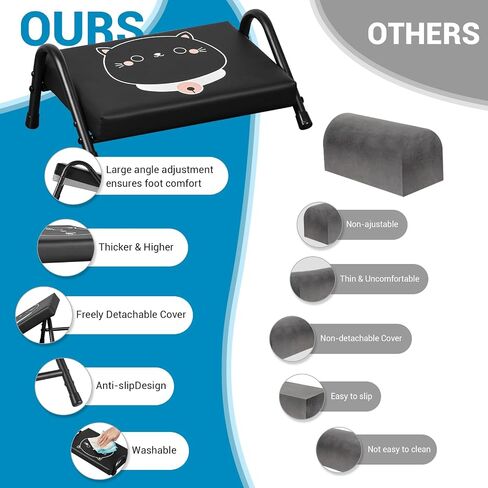 Foot Rest for Under Desk at Work,Ergonomic Foot Rest for Office Use,Comfortable Foot Stool with Adjustable Heights,Relieving Pain in Lower Back, Hip, Knee(Grey) in Kuwait
