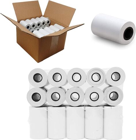 buyregisterRolls (53 GSM) 2 1/4 × 50 قدم - 50 لفائف الورق الحرارية BPA مجانية - VERIFONE VX520 VX670 VX680 VX690 ، Clover Flex Mini and Mobile ، Ingenico ICT220 ICT250 ، VEEDER ROUT THEREAL PEART in Saudi Arabia