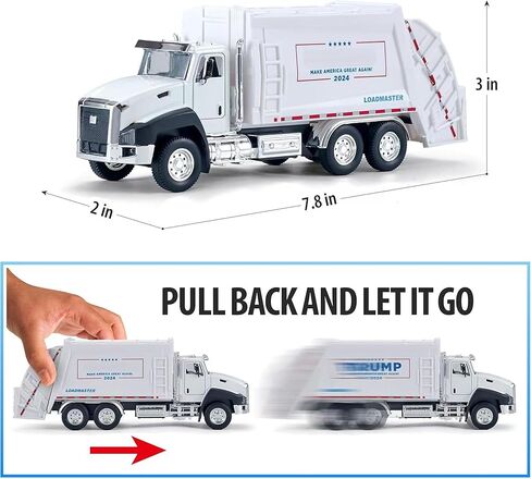 7.8" abletop Display 2024 Election Souvenir, 1:50 Scale Garbage Truck Toy - Premium Alloy & ABS Plastic Model Car, Perfect for Fans, Supporters, Halloween & Christmas Decor in Kuwait