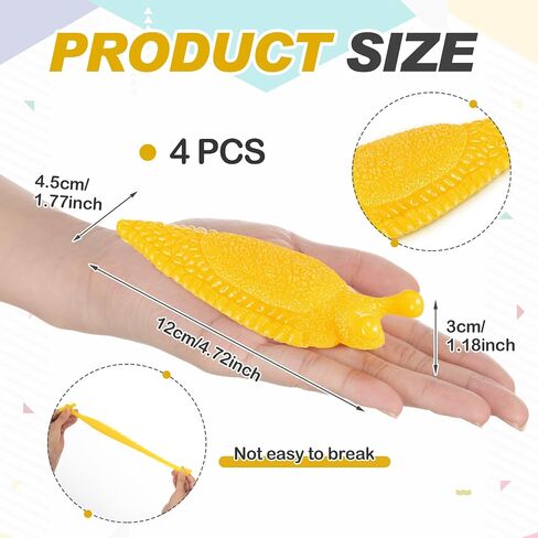 Soulchen 4 PCS لزجة الموز slugfest الجدة الحسية Slug Toy Mini Banana Slug Finger Puppet Slugs Sticky Tyes Tricky Halloween in Kuwait