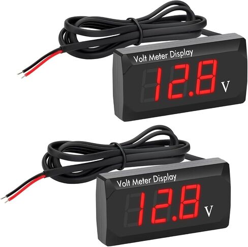 Linkstyle 2PCS Car Digital Voltmeter Gauge, DC 8V-16V LED Digital Voltage Meter, Reverse Wire Protection, for Motorcycle SUV in Saudi Arabia