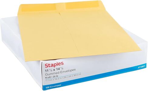 Staples 534776 kraft كتالوج مغلفات 11-1/2 بوصة × 14-1/2 بوصة بني 100/bx in Kuwait