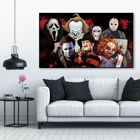 Large Horror Diamond Art Kits for Adults, Halloween 5D DIY Diamond Painting Kits for Adults Beginner, Diamonds Pictures DIY Full Drill Gem Painting Diamond Dots for Home Wall Decor 14x22inch in Saudi Arabia