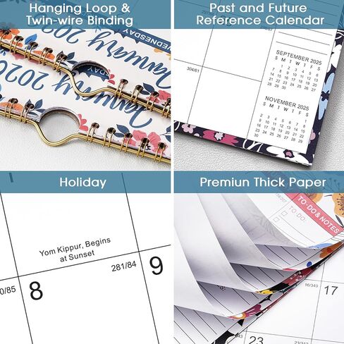 2025 Calendar - 2025 Wall Calendar 12 Months, from Jan.2025 - Dec.2025, Calendar 2025, Monthly Calendar with Julian Date, 11 x 8.5 in, Twin-Wire Binding, Great for Hanging on The Wall, Color Design in Saudi Arabia