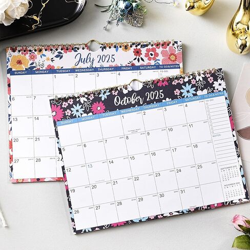 2025 Calendar - 2025 Wall Calendar 12 Months, from Jan.2025 - Dec.2025, Calendar 2025, Monthly Calendar with Julian Date, 11 x 8.5 in, Twin-Wire Binding, Great for Hanging on The Wall, Color Design in Saudi Arabia