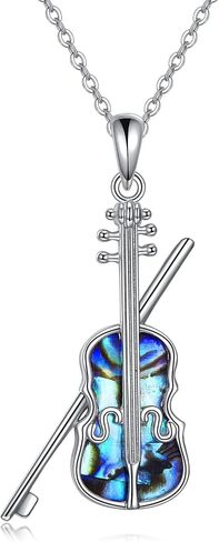 YAFEINI Cello Necklace Sterling Silver Cello and Cello Bow Pendant Necklace Music Gifts for Women Cellist in Saudi Arabia
