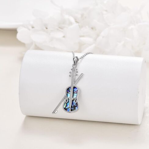 YAFEINI Cello Necklace Sterling Silver Cello and Cello Bow Pendant Necklace Music Gifts for Women Cellist in Saudi Arabia