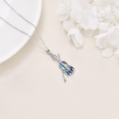 YAFEINI Cello Necklace Sterling Silver Cello and Cello Bow Pendant Necklace Music Gifts for Women Cellist in Saudi Arabia