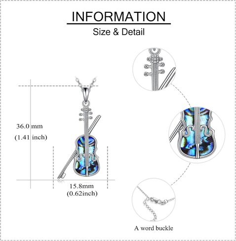 YAFEINI Cello Necklace Sterling Silver Cello and Cello Bow Pendant Necklace Music Gifts for Women Cellist in Saudi Arabia