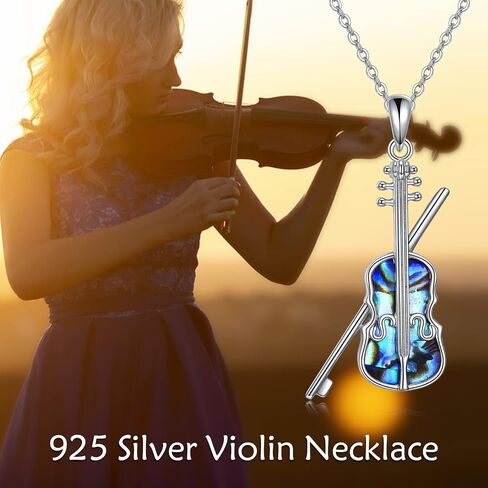 YAFEINI Cello Necklace Sterling Silver Cello and Cello Bow Pendant Necklace Music Gifts for Women Cellist in Saudi Arabia