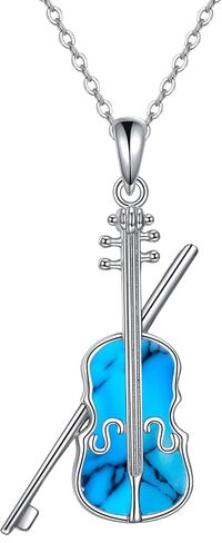 YAFEINI Cello Necklace Sterling Silver Cello and Cello Bow Pendant Necklace Music Gifts for Women Cellist in Saudi Arabia