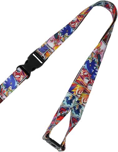 Sonic The Hedgehog Comic Strip ID Badge Holder Breakaway Lanyard w/Rubber Charm in Saudi Arabia
