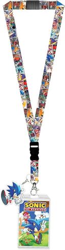 Sonic The Hedgehog Comic Strip ID Badge Holder Breakaway Lanyard w/Rubber Charm in Saudi Arabia
