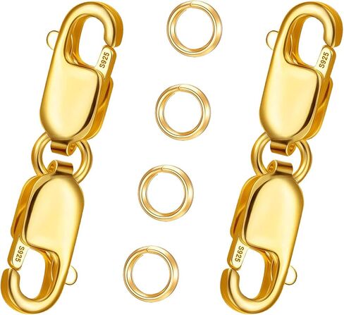 Bracelet Extender Double Lobster Clasp 925 Sterling Silver and Gold Pleted Necklace Clasps and Closures for DIY in Kuwait