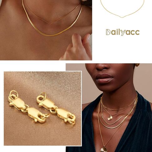 Bracelet Extender Double Lobster Clasp 925 Sterling Silver and Gold Pleted Necklace Clasps and Closures for DIY in Kuwait