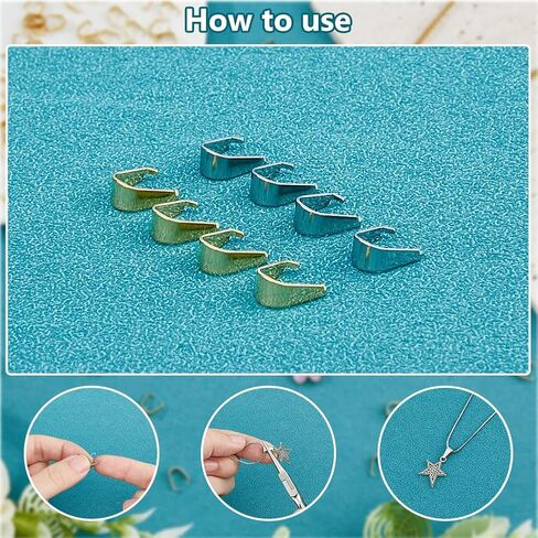 Dicosmetic 200pcs 2 ألوان الفولاذ المقاوم للصدأ بكفائع قلادة صغيرة قرصة الكفالة مقطع 8x7x4mm مشبك مشبك القلادة الانتهاء من المشابك قلادة قلادة لصنع المجوهرات DIY in Saudi Arabia