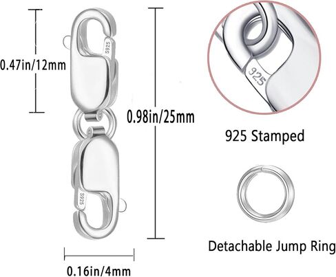 Bracelet Extender Double Lobster Clasp 925 Sterling Silver and Gold Pleted Necklace Clasps and Closures for DIY in Kuwait