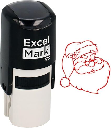 ExcelMark Self-Inking Christmas Rubber Stamp - Santa - Red Ink in Saudi Arabia