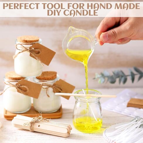 Teenyyou 20 Pack Glass Candle Jars for Making Candles 3.4 oz Small Clear Empty Glass Jars with Airtight Bamboo Lids Candle Wick Twine Label and Wax Core Holder for Wedding Party Baby Shower Guest Gift in Saudi Arabia