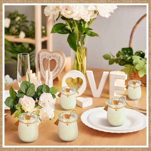 Teenyyou 20 Pack Glass Candle Jars for Making Candles 3.4 oz Small Clear Empty Glass Jars with Airtight Bamboo Lids Candle Wick Twine Label and Wax Core Holder for Wedding Party Baby Shower Guest Gift in Saudi Arabia