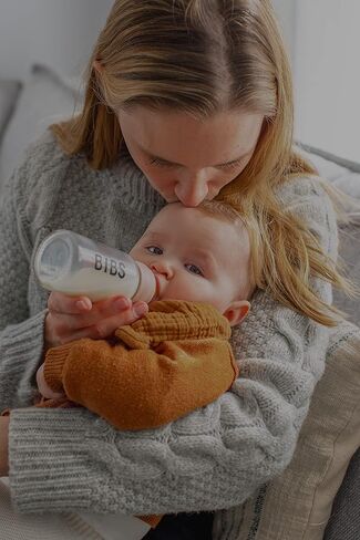زجاجة بيبي زجاجية من BIBS. مكافحة المغص. حلمة مستديرة من المطاط الطبيعي. يدعم الرضاعة الطبيعية، المجموعة الكاملة - 225 مل، أرجواني داكن in Saudi Arabia