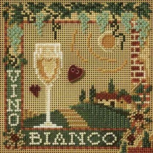 Vino Bianco Beaded Counted Cross Stitch Kit Mill Hill MH147101 Buttons & Beads 2007 Spring in Saudi Arabia