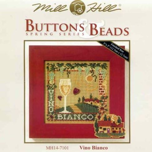 Vino Bianco Beaded Counted Cross Stitch Kit Mill Hill MH147101 Buttons & Beads 2007 Spring in Saudi Arabia