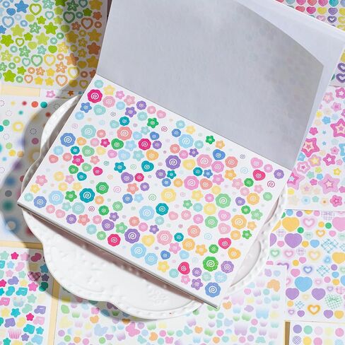 4000 PCS Korean Stickers Book for Kpop, Deco Stickers Photocard Cute Small Korean Glitter Sticker Butterfly Stars Heart Bows Ribbons for Kids Girls Boys in Saudi Arabia