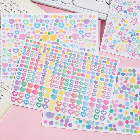 4000 PCS Korean Stickers Book for Kpop, Deco Stickers Photocard Cute Small Korean Glitter Sticker Butterfly Stars Heart Bows Ribbons for Kids Girls Boys in Saudi Arabia