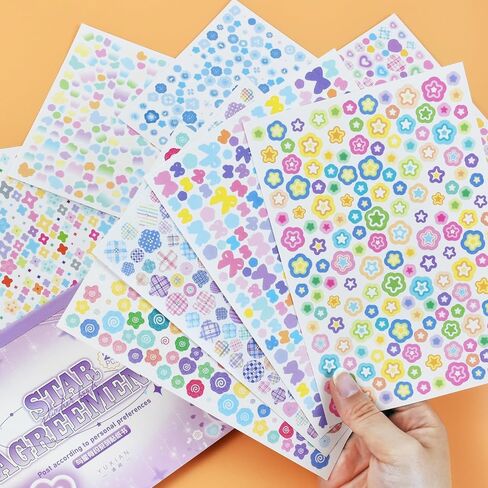 4000 PCS Korean Stickers Book for Kpop, Deco Stickers Photocard Cute Small Korean Glitter Sticker Butterfly Stars Heart Bows Ribbons for Kids Girls Boys in Saudi Arabia