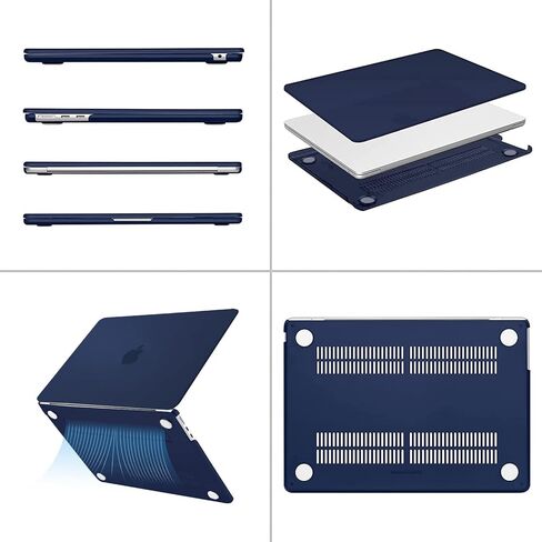 Mosiso متوافق مع MacBook Air 13.6 بوصة العلبة 2022 2023 2024 الإصدار M3 A3113 M2 A2681 ، قشرة الصلابة الصلبة البلاستيكية وحماية الشاشة ونوع C Adapter 2 حزمة وحقيبة مع علبة صغيرة ، Blue Navy in Saudi Arabia