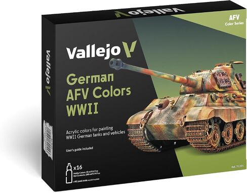مجموعة ألوان Vallejo Model 70255 ألوان AFV الألمانية WWII (16x18ml) in Saudi Arabia