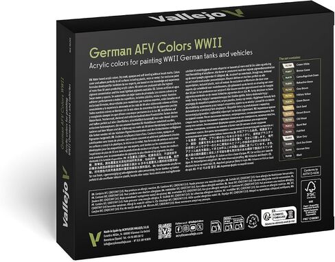 مجموعة ألوان Vallejo Model 70255 ألوان AFV الألمانية WWII (16x18ml) in Saudi Arabia
