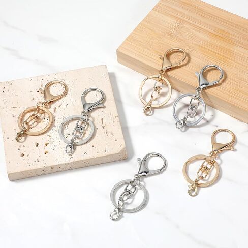 20 pcs clasps claw claw claws وحلقات المفاتيح مفاتيح مفاتيح الذهب ملحقات جراد البحر مخلب المشابك لسلاسل المفاتيح مخلبات مخلب المشبك مع مقاطع ربط المشبك دوار للمفاتيح ، صنع المجوهرات ، حرفة DIY in Kuwait