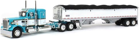 DCP 1/64 Teal & White Peterbilt 359 36in Flattop Sleeper w/Wilson Commander Grain Trailer 60-1685 in Saudi Arabia