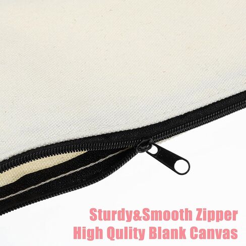 50 Pack Canvas Zipper pencil Pouch Bulk Blank DIY Craft Bag canvas makeup Pouch Multipurpose Toiletry Tote Bag for Makeup Travel Cosmetic Stationary Storage(Beige) in Saudi Arabia