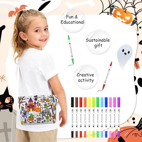 13 Pcs DIY Color Your Own Unicorn Bags 11 x 7'' Coloring Craft Crossbody Goodie Bag Not Easy to Fade Canvas with 12 Markers Pens for Creative Educational Arts Activity Fun Gift in Saudi Arabia
