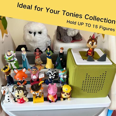 يأتي Tonie Shelf مع حقيبة حمل ، و 3 طبقات عرض مغناطيسية ، وحامل Tonie Figure Toniebox Stand في غرفة الأطفال (أبيض) in Kuwait