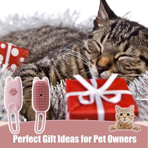 Cat Steam Brush for Shedding, 3 in 1 Water Cat Cleaning Brush, Pet Hair Brushes for Shedding, Massage, Grooming, Cleaning, Steamy Pet Brushes for Cats, Dogs (Pink) in Saudi Arabia