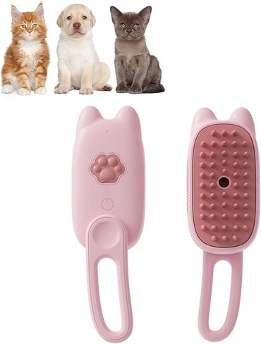 Cat Steam Brush for Shedding, 3 in 1 Water Cat Cleaning Brush, Pet Hair Brushes for Shedding, Massage, Grooming, Cleaning, Steamy Pet Brushes for Cats, Dogs (Pink) in Saudi Arabia