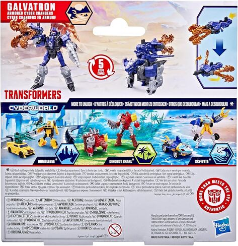 Transformers CYBERWORLD Galvatron Armored Cyber Changers 4-Inch Action Figure, Quick Change to Dragon Mode, Robot Toys for Boys and Girls 6 and Up in Saudi Arabia