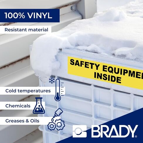 Brady Authentic (M4C-500-595-OR-BK) في جميع ملصقات الفينيل الدائمة في جميع الأحوال الجوية 0.5 باللون الأسود W × 25 قدمًا على البرتقال. للاستخدام مع طابعات الملصقات BMP41 و BMP51 و M410 و M510 و M511. in Saudi Arabia