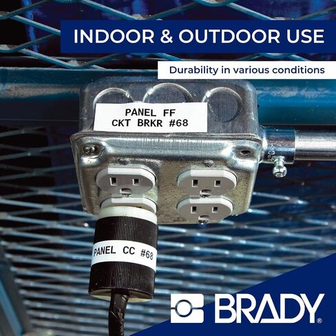 Brady Authentic (M4C-500-595-OR-BK) في جميع ملصقات الفينيل الدائمة في جميع الأحوال الجوية 0.5 باللون الأسود W × 25 قدمًا على البرتقال. للاستخدام مع طابعات الملصقات BMP41 و BMP51 و M410 و M510 و M511. in Saudi Arabia