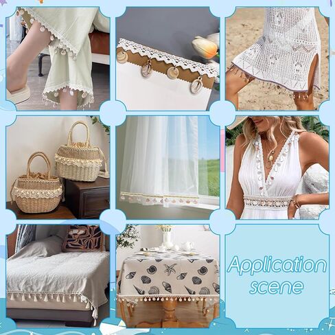 Ph Pandahall Shell Fringe Trim Braid Lace Trim 1-3/8 بوصة عرض شرابة الشريط الواسع الشريط البوهو الشديد القطع الأسلحة العرقية لخياطة زي الستار الصيفي ديكور DIY Craft 3.3 ياردة in Saudi Arabia