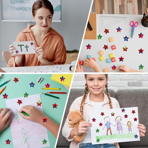 1000pcs ملصقات النجوم للأطفال مكافأة ، 1 بوصة من ملصقات نجوم اللمعان المجسم 1 in Saudi Arabia