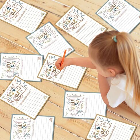 50Pcs Boho Positive Shout Out Cards Encouragement Postcard for Teachers Students Employees Office Staff Coworker Appreciation and Recognition Reward Cards for Bulletin Board Public Service Week in Saudi Arabia
