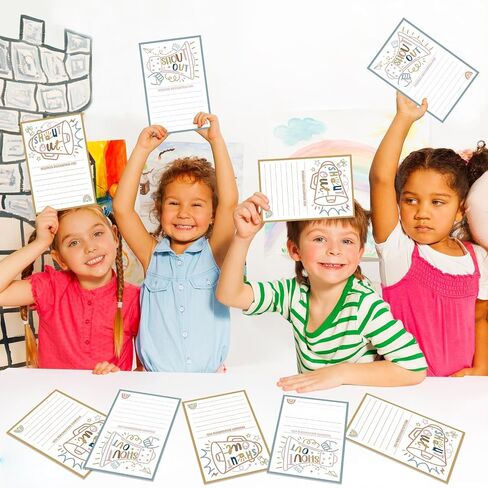 50Pcs Boho Positive Shout Out Cards Encouragement Postcard for Teachers Students Employees Office Staff Coworker Appreciation and Recognition Reward Cards for Bulletin Board Public Service Week in Saudi Arabia