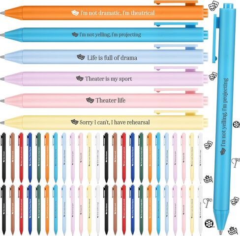 48 PCS Theatre Higdts Pallpoint Pens Novelty Theatre Loving Higdts 12 Style Smooth Writing Ambels for Christmas Musical Broadway Lover in Saudi Arabia