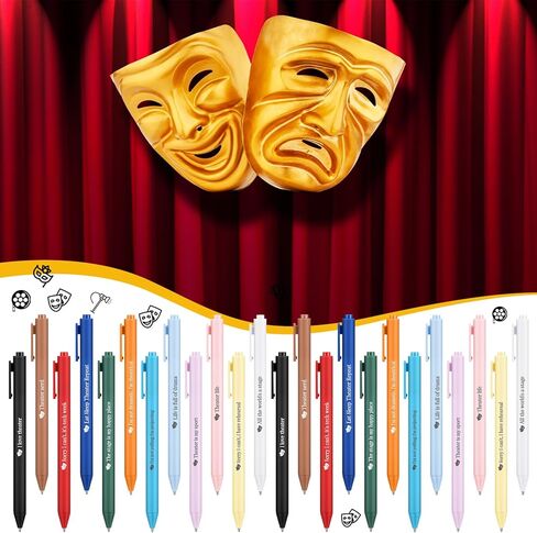 48 PCS Theatre Higdts Pallpoint Pens Novelty Theatre Loving Higdts 12 Style Smooth Writing Ambels for Christmas Musical Broadway Lover in Saudi Arabia